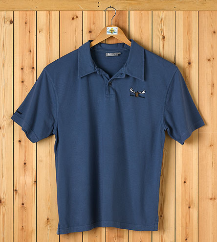 Jersey Polo Button Neck - Royal Blue