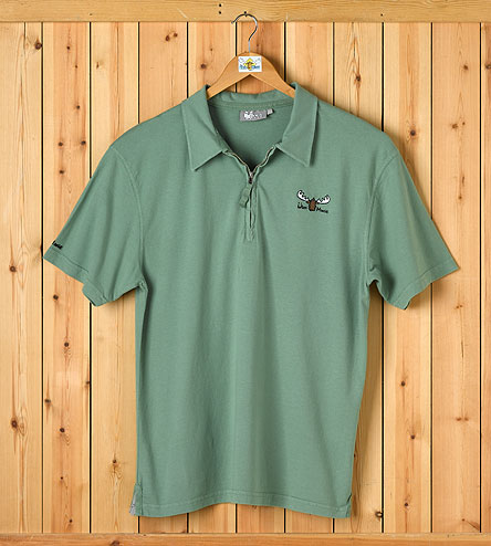 Jersey Polo Zip Neck - Green