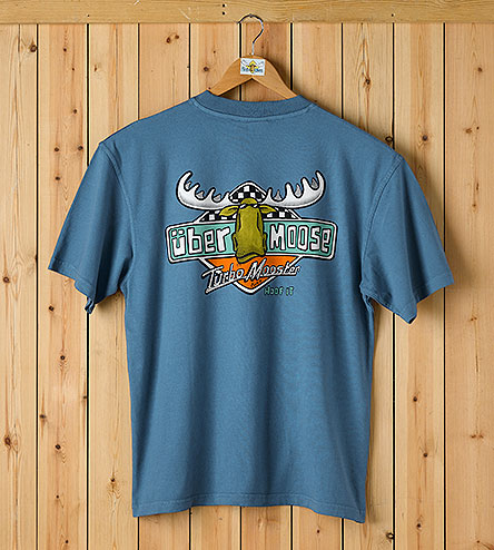 Turbo Mooster T-Shirt - Large Back Print - Denim