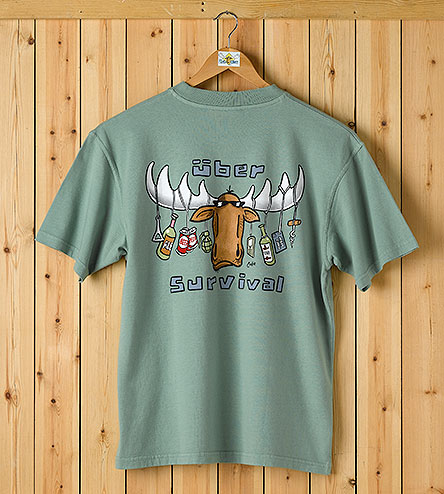 Uber Survival T-Shirt - Large Back Print - Green
