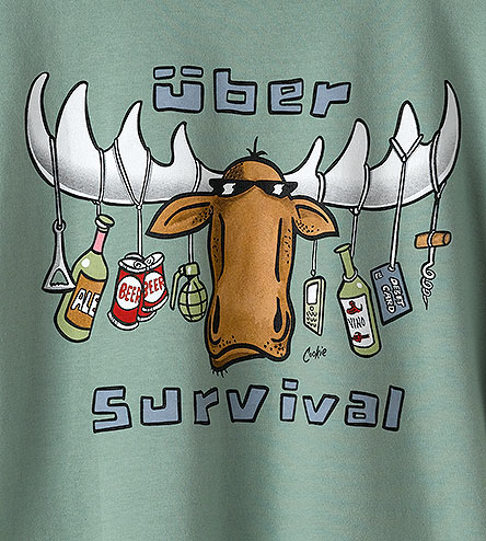 Uber Survival T-Shirt - Large Back Print - Green
