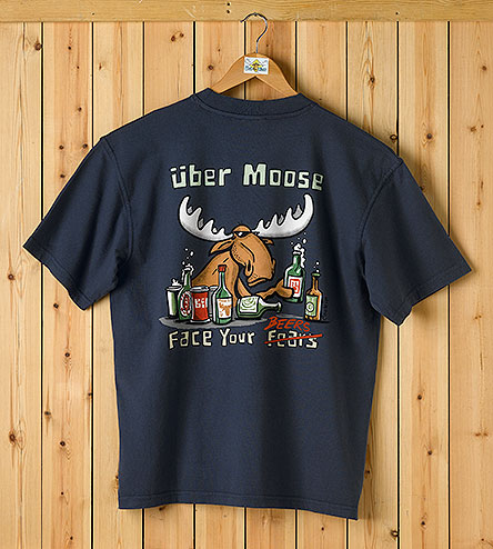 Face Your Beers T-Shirt - Large Back Print - Indigo