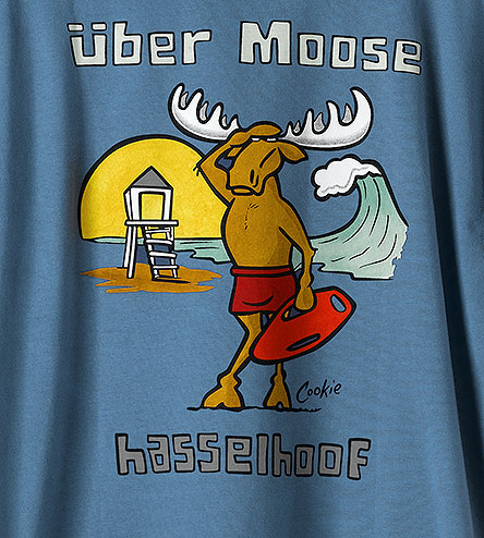 Hasselhoof T-Shirt - Large Back Print - Denim