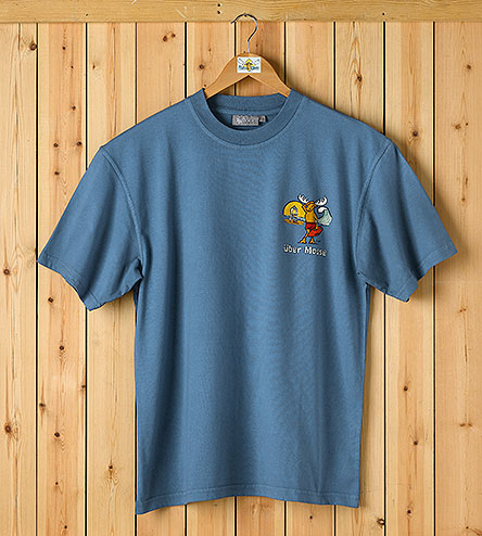 Hasselhoof T-Shirt - Small Chest Print - Denim