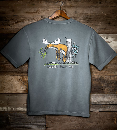 Well Hung T-Shirt - Large Back Print - Grey