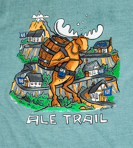 Ale Trail T-Shirt - Large Back Print - Aqua
